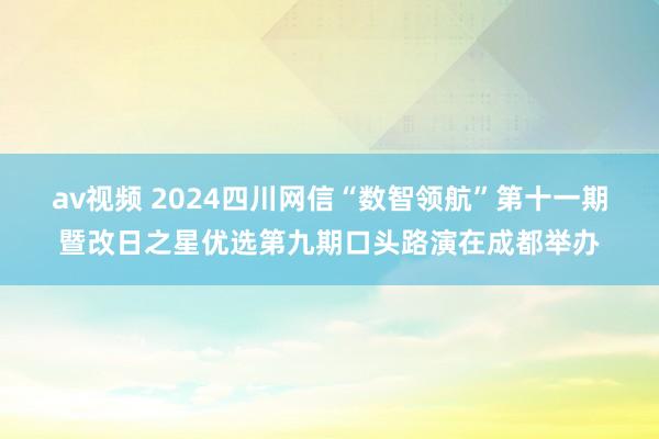 av视频 2024四川网信“数智领航”第十一期暨改日之星优选第九期口头路演在成都举办