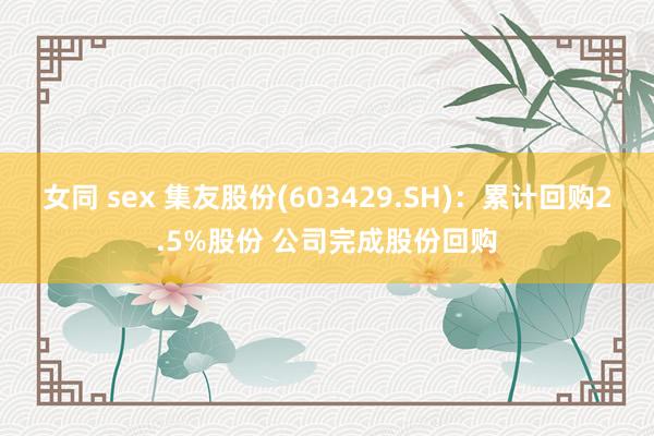 女同 sex 集友股份(603429.SH)：累计回购2.5%股份 公司完成股份回购